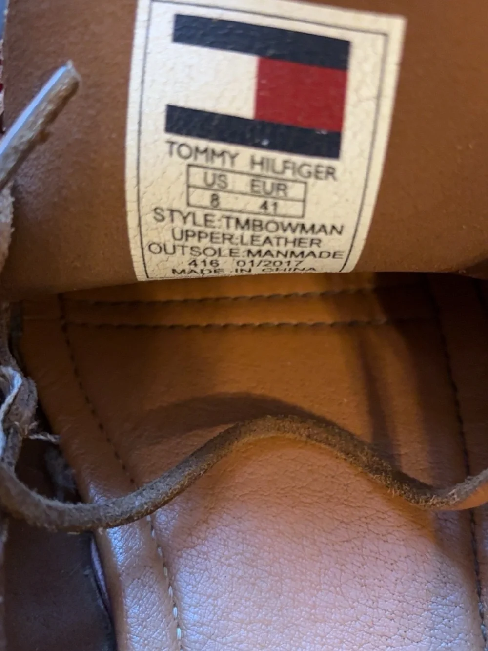 Tommy Hilfiger Men’s Brown Leather Boat Shoes 8